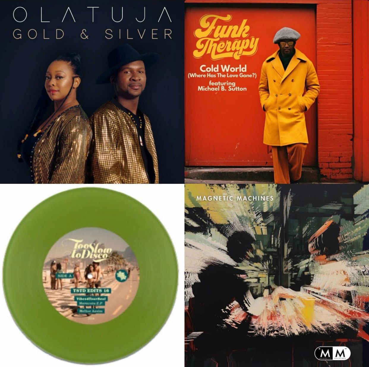 Four different albums including funk therapy and gold & silver