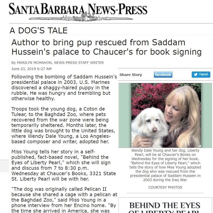 A santa barbara news press article about a dog 's tale