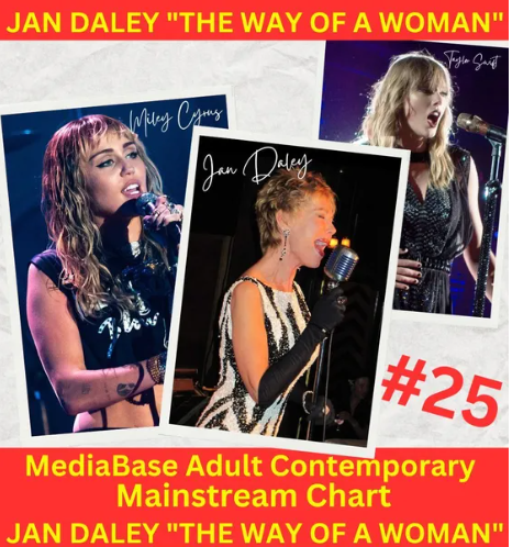 Jan Daley “The Way of a Woman” promo collage with performance photos and #25 chart ranking