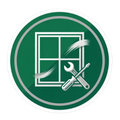 Green circular icon with a white window, brush strokes, and crossed wrench and screwdriver tools