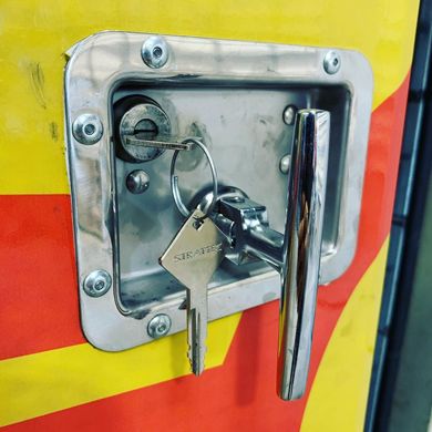 Locks Keys and More | A close up of a door lock with two keys in it