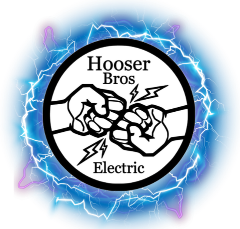 Logo: Two fists bumping, sparks, surrounded by blue lightning;