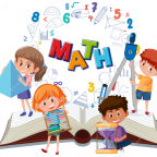 a group of children are standing around an open book .