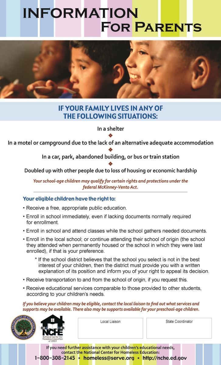 a poster that says information for parents on it