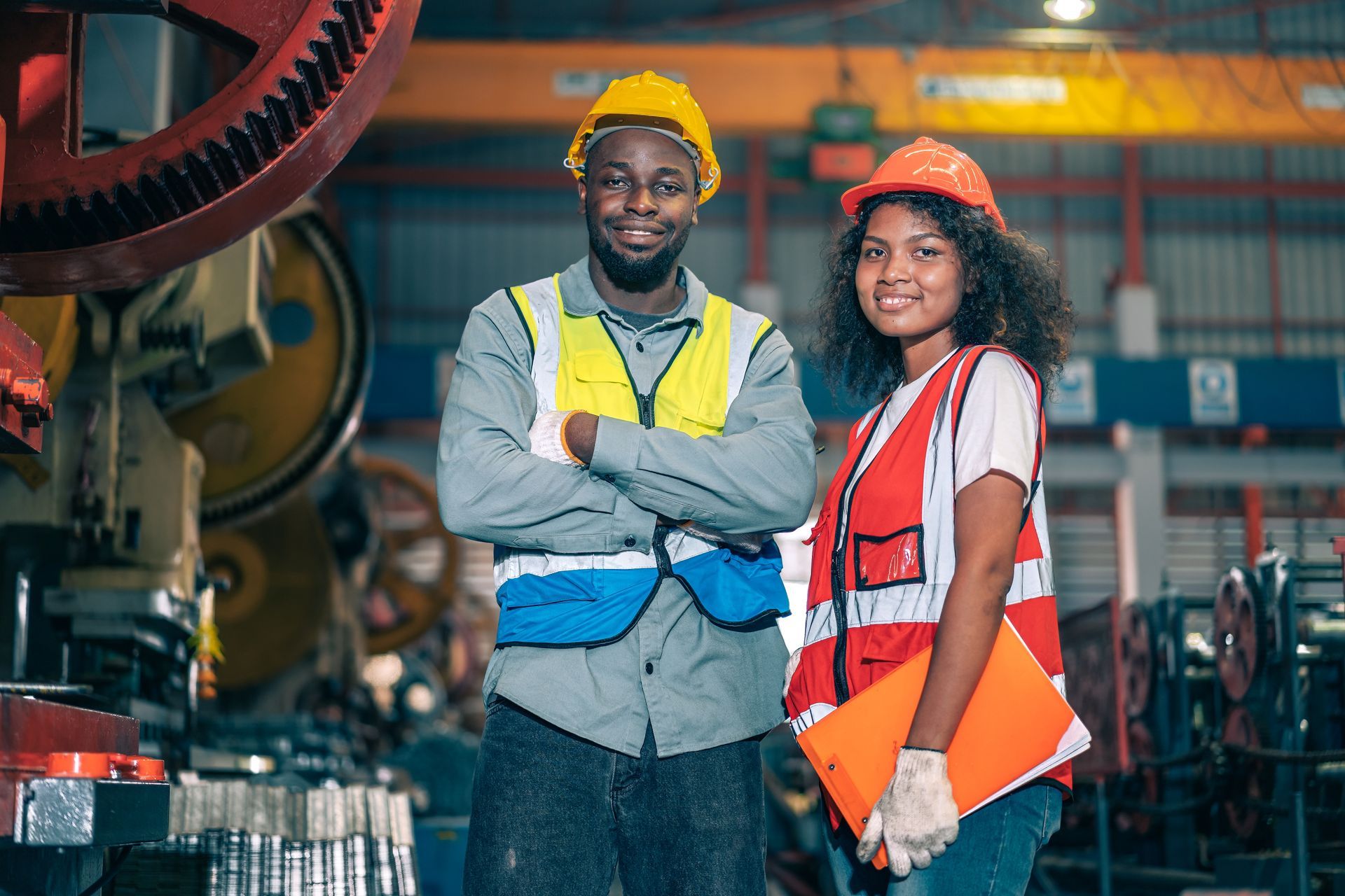 Two factory workers