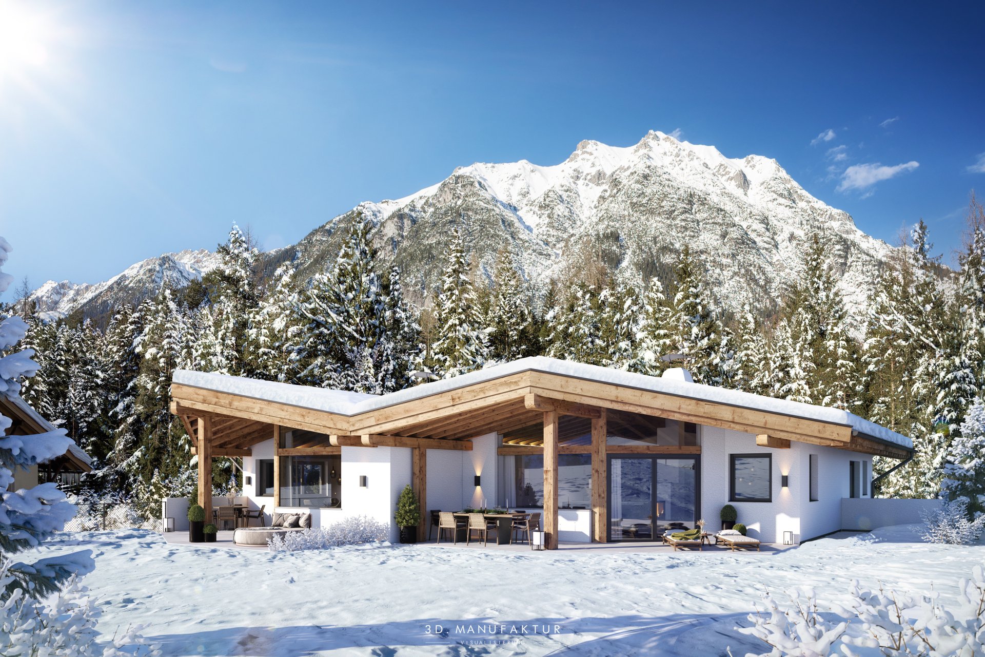 Architekturvisualisierung Chalet Leutasch