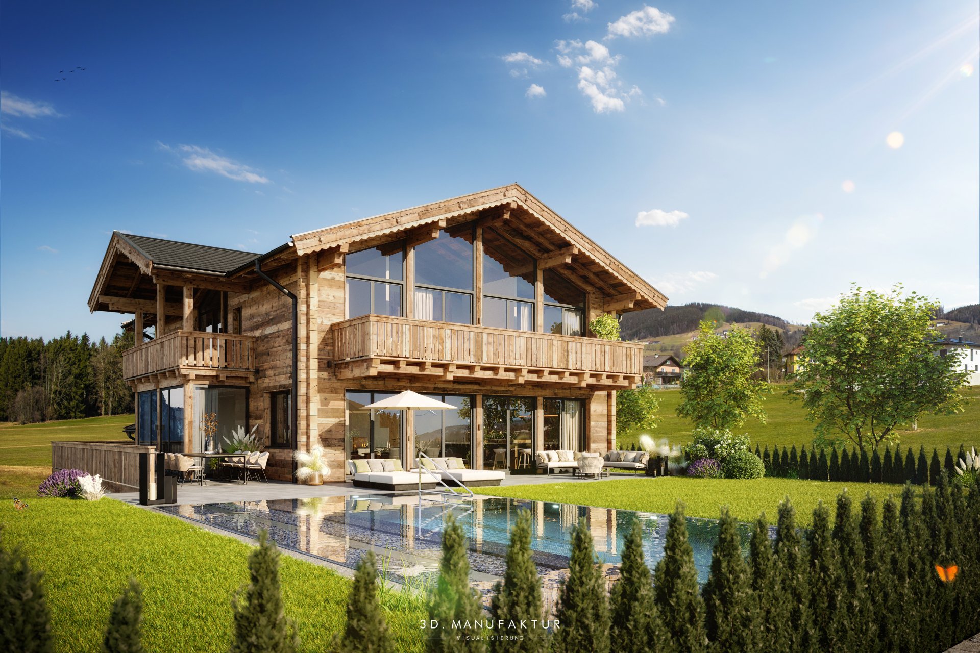 Architekturvisualisierung Chalet Mondsee