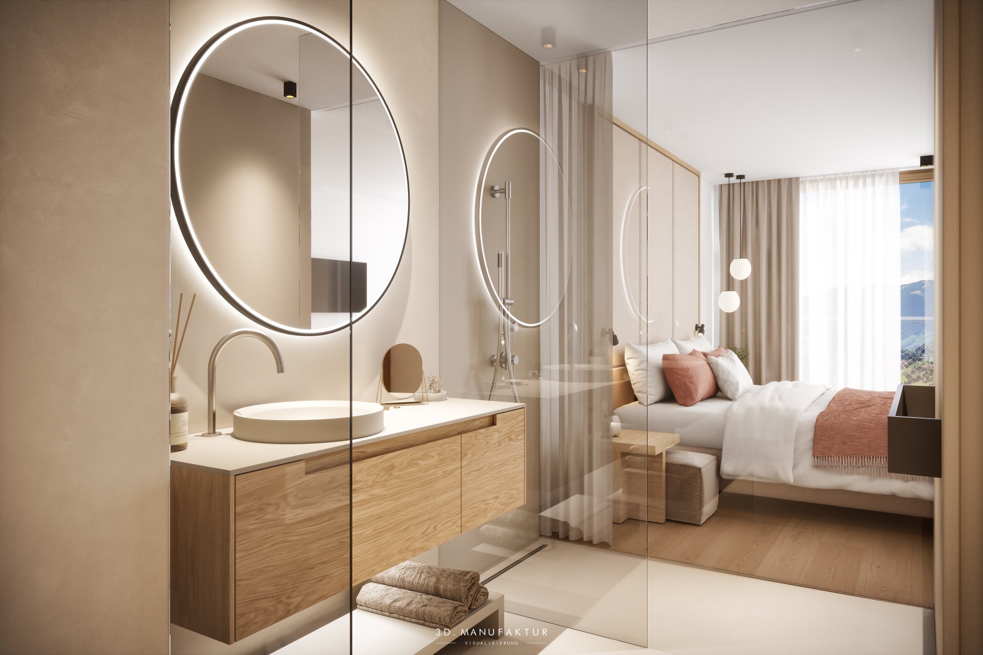 Interiorvisualisierung Haven Mountain Retreat