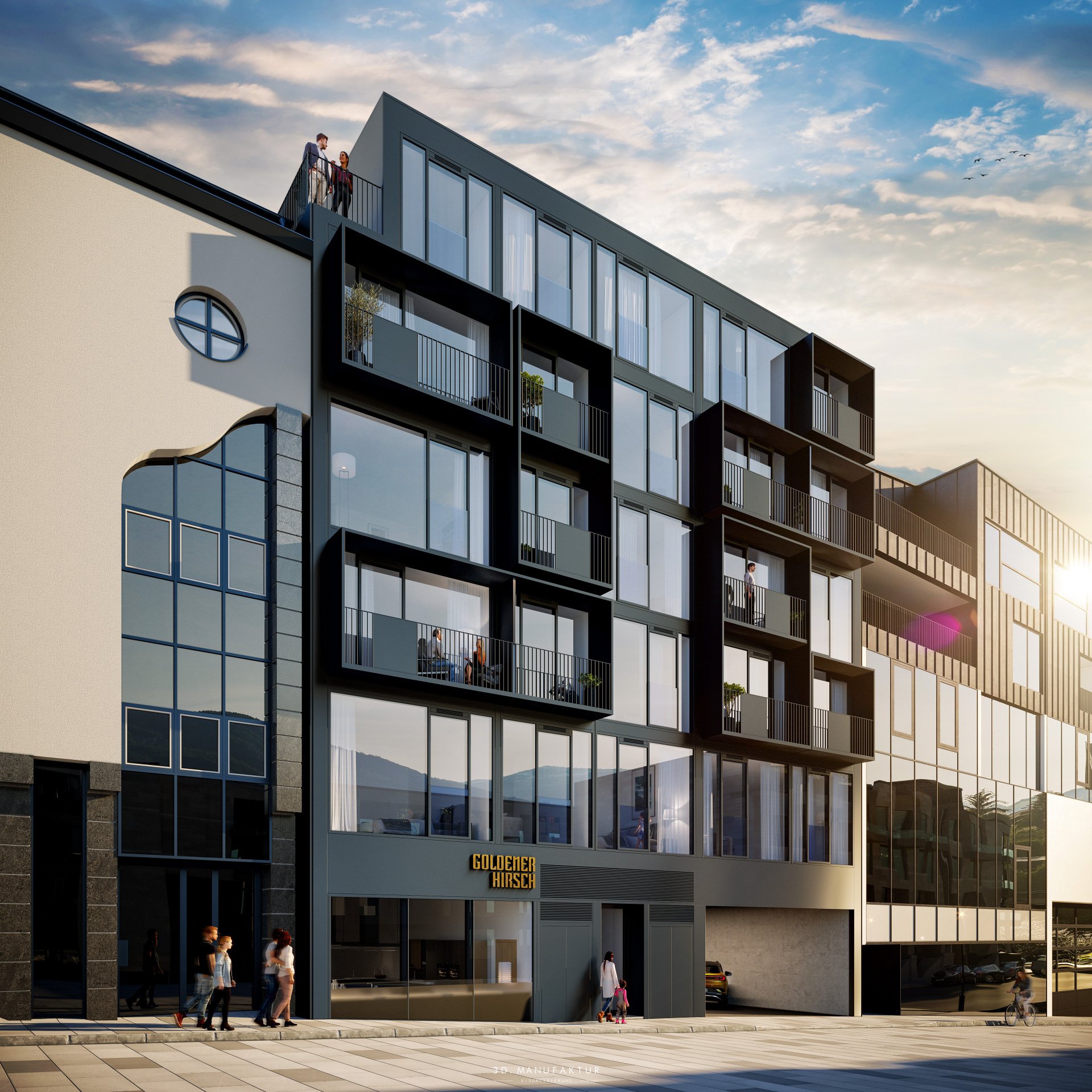 Architekturvisualisierung Hotel Goldener Hirsch