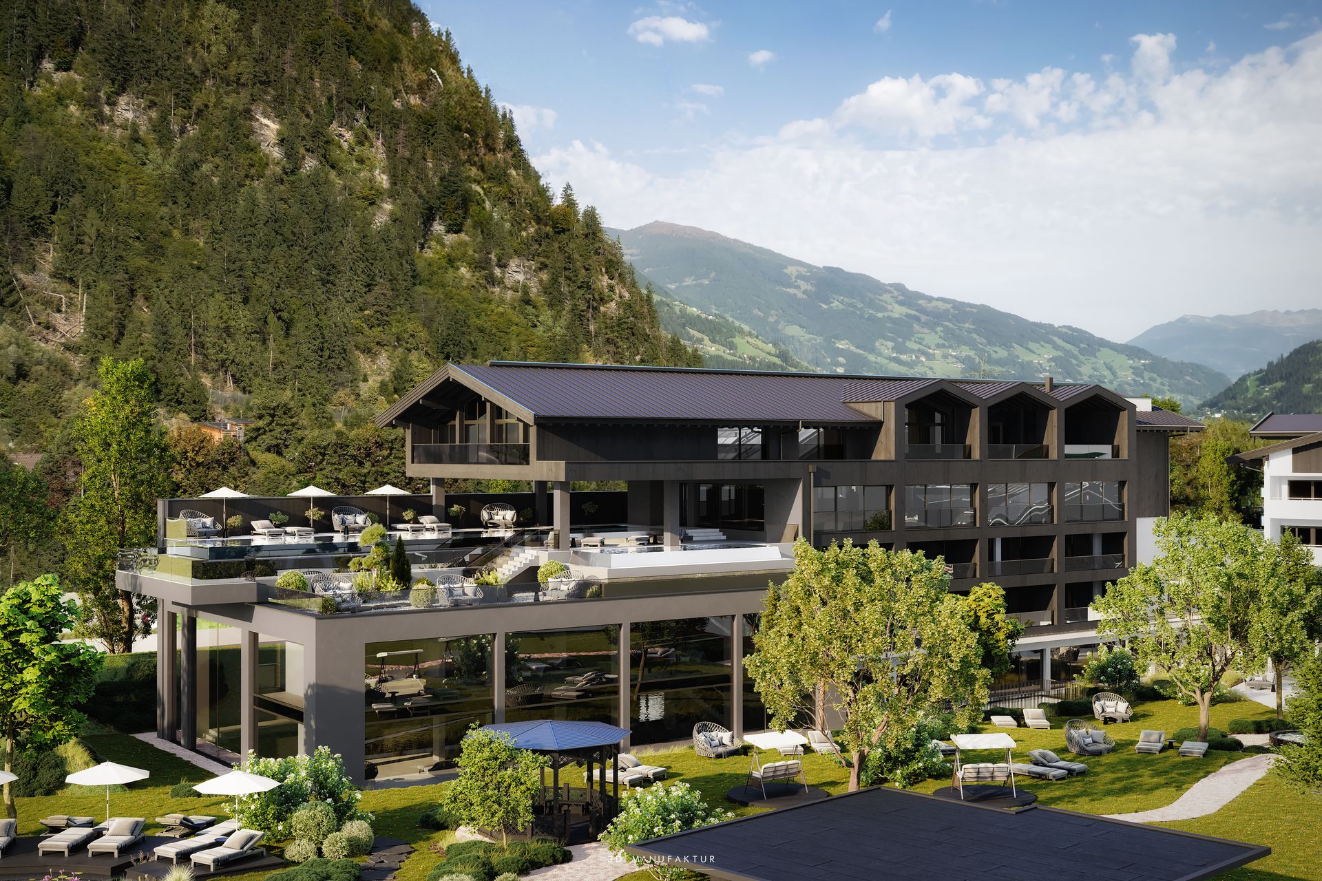 Architekturvisualisierung Neuhaus Zillertal Resort