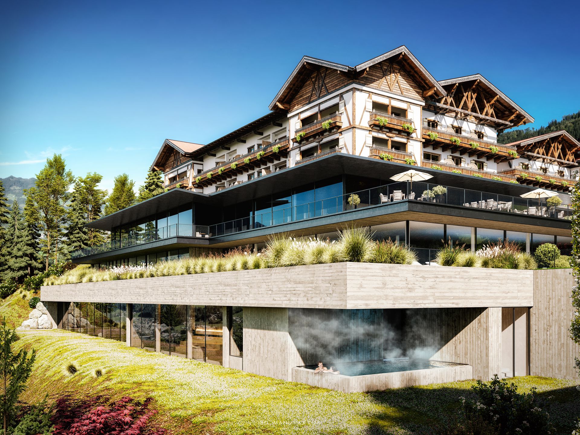 Architekturvisualisierung Hotel Oberforsthof St. Johann im Pongau
