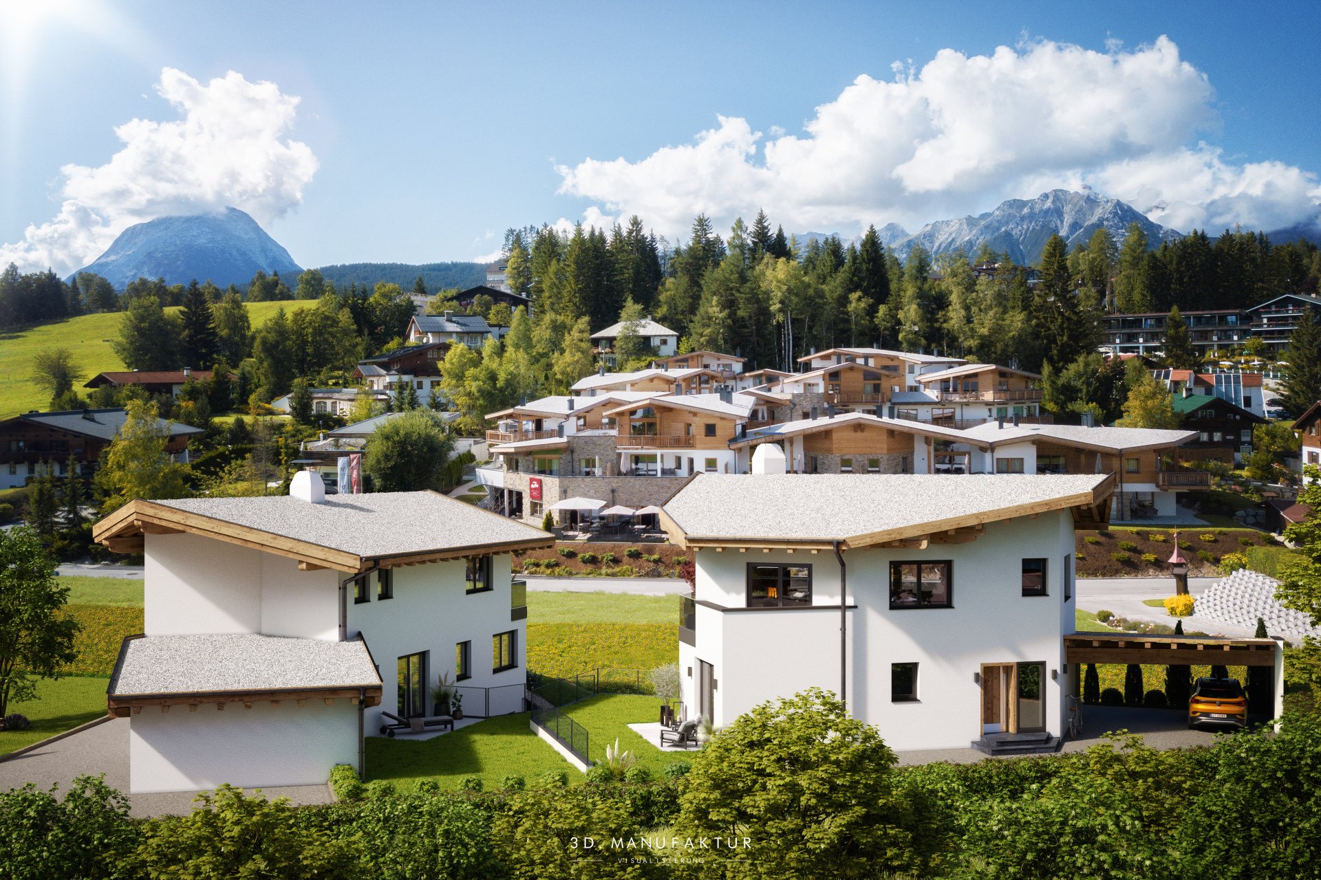 Architektur Visualisierung Doppelwohnhaus Seefeld