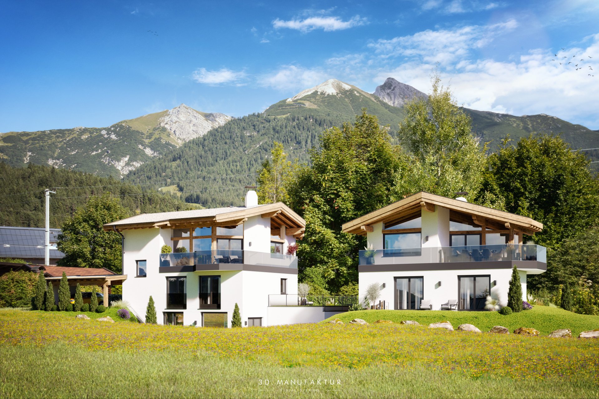 Architekturvisualisierung Wohnhäuser Seefeld