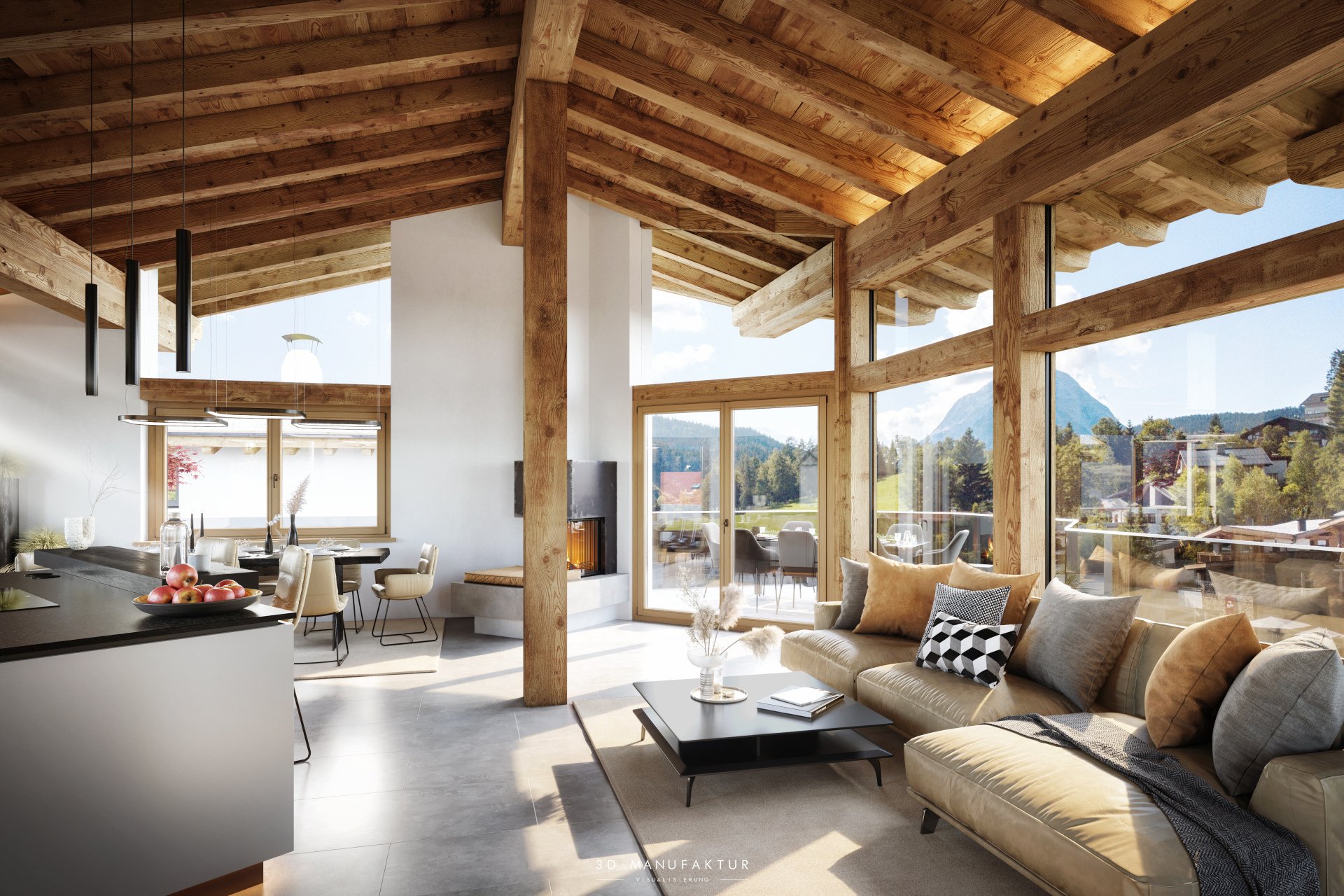 Interiorvisualisierung Wohnhäuser Seefeld