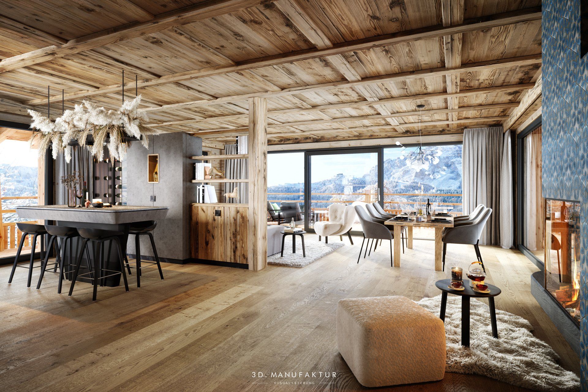 Architekturvisualisierung Chalet wolkenstein