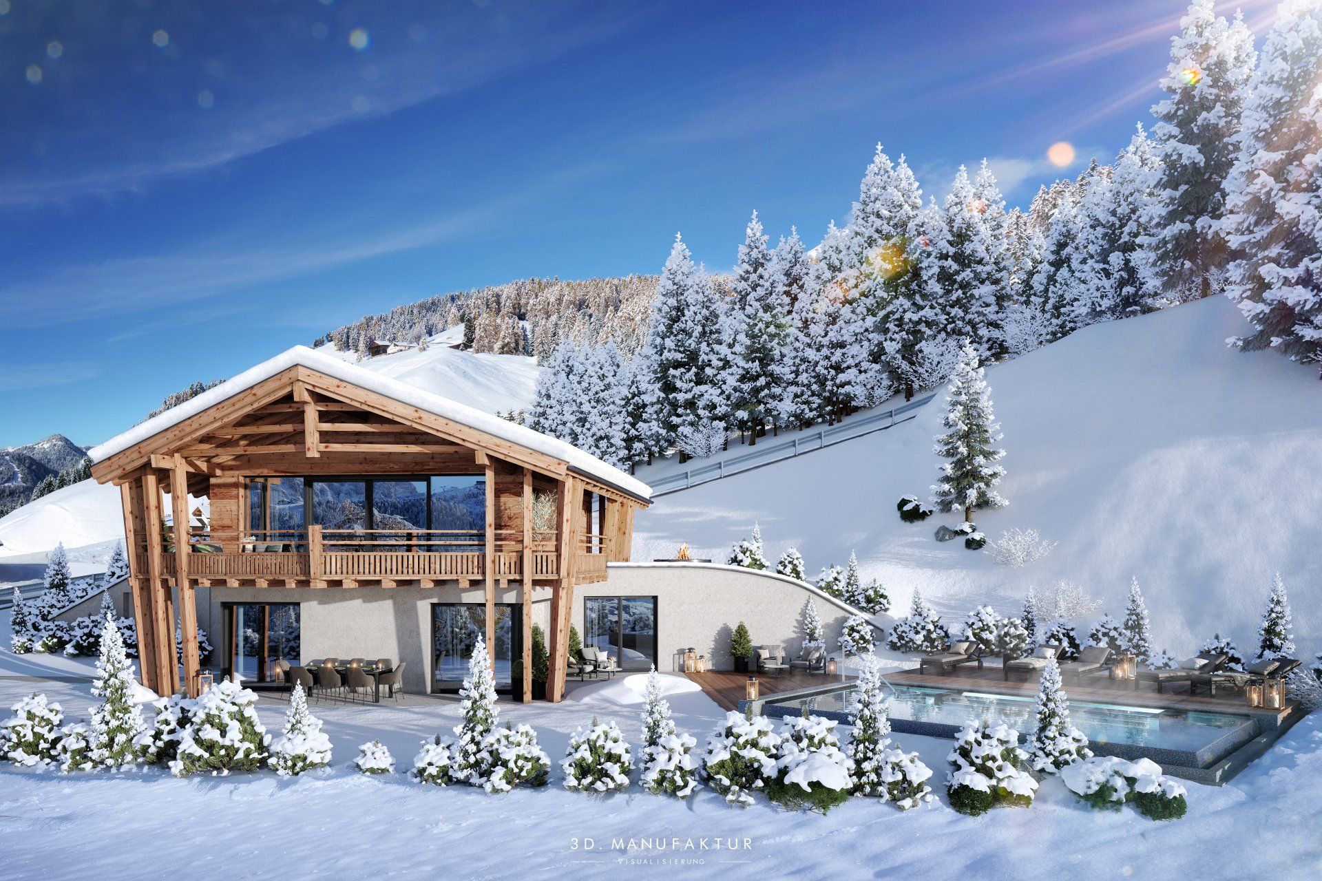 Architekturvisualisierung Chalet Wolkenstein