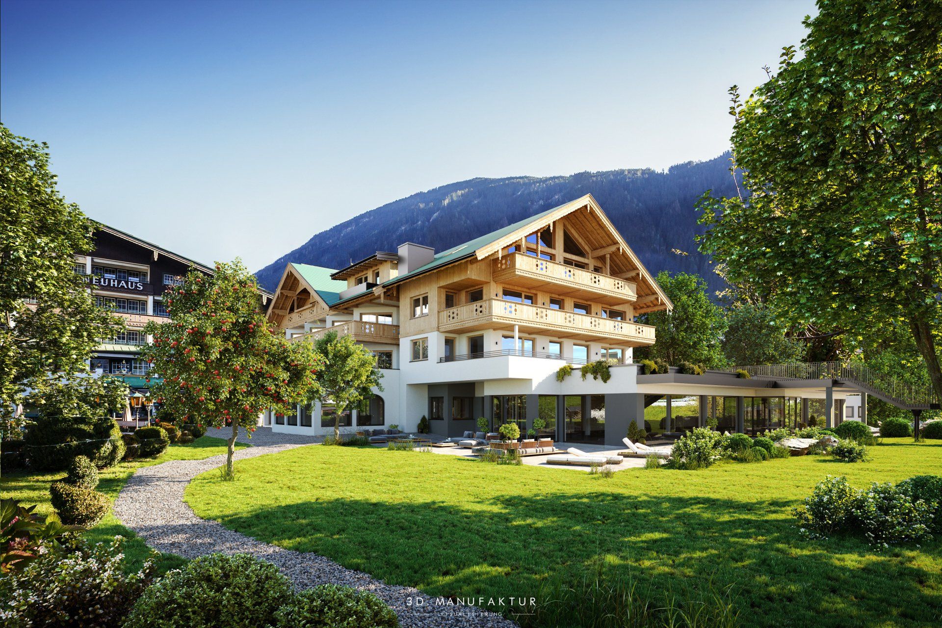 Architekturvisualisierung Alpendomizil Neuhaus