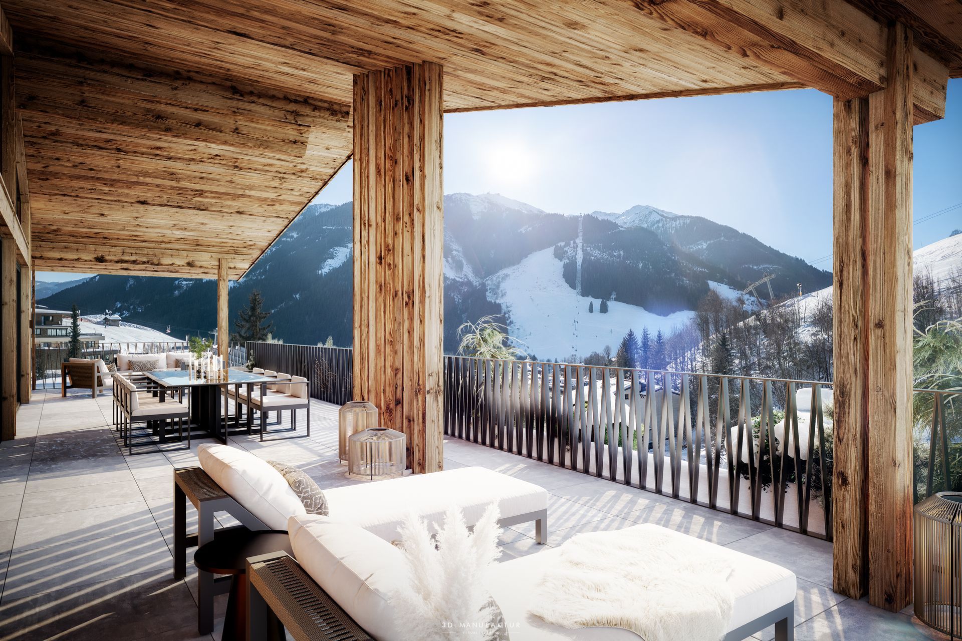 Architekturvisualisierung Appartementhaus Saalbach Hinterglemm