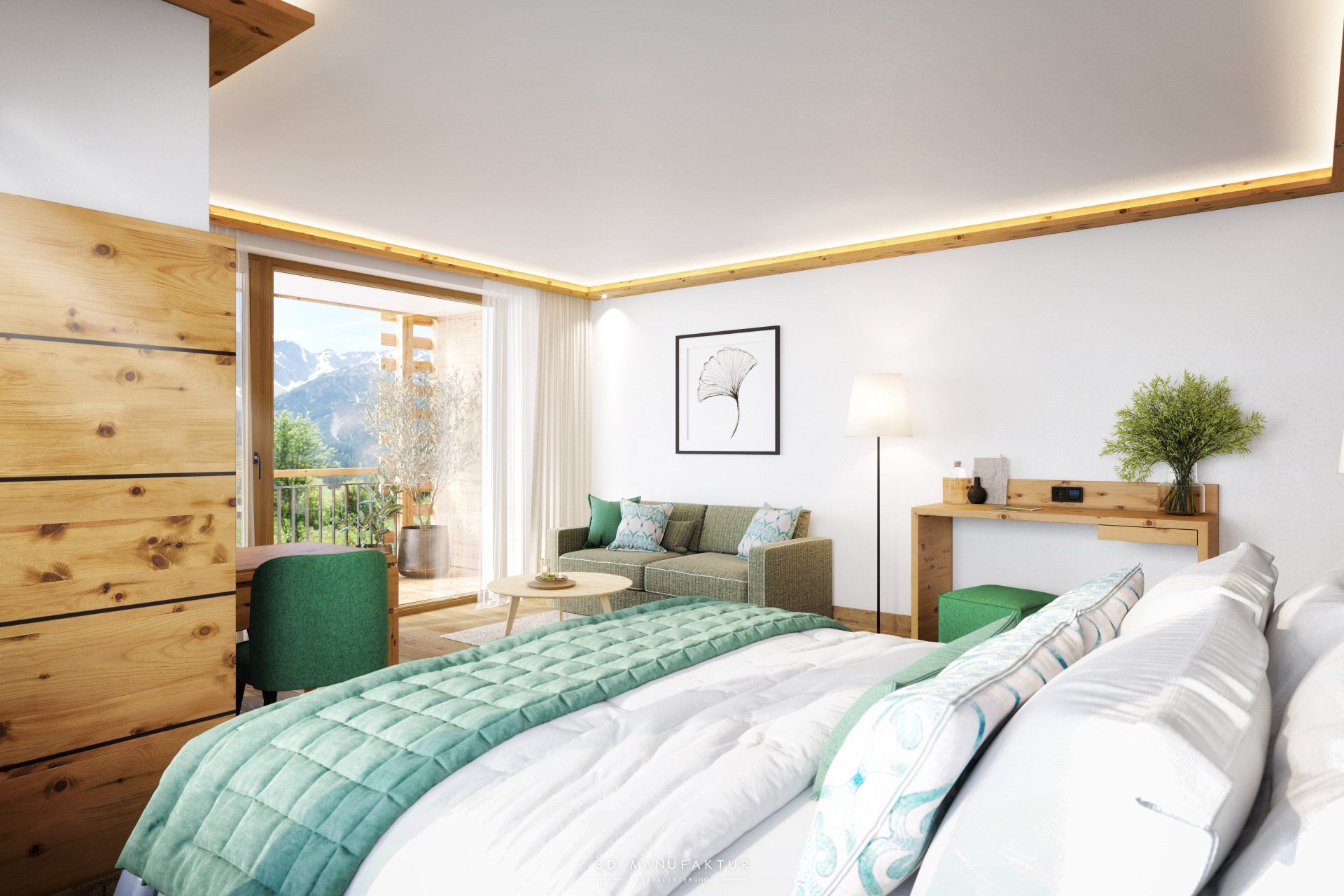 Interiorvisualisierung Rissbacher Natur Resort