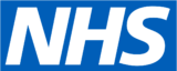 The NHS logo featuring the white letters 