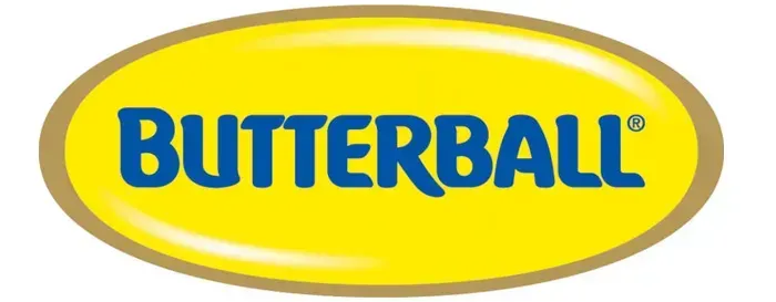 The butterball logo is yellow and blue on a white background.