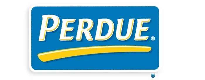 A blue sign with the word perdue on it