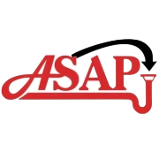 Red ASAP logo with black arrow ending at a red plug icon