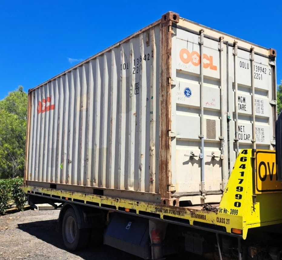 A White Container With the Word Oocl on It — Toowoomba Container Hire & Sales in Wilsonton, QLD