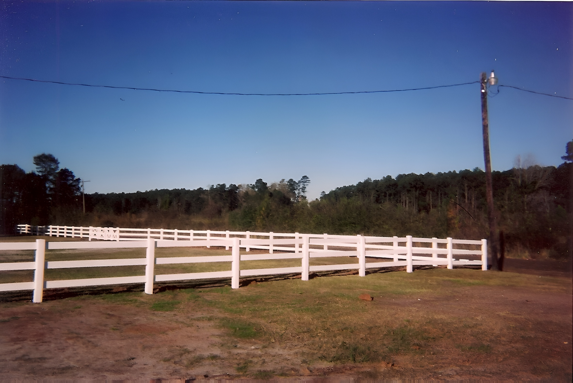 Vinyl white fence