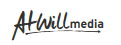 AtWill Media logo in black with a black underline on a white background