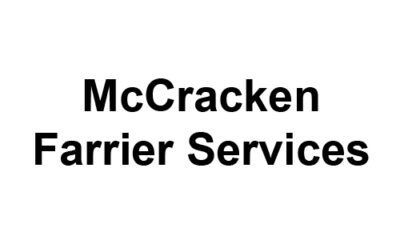 McCracken Farrier Services logo in black text on a white background