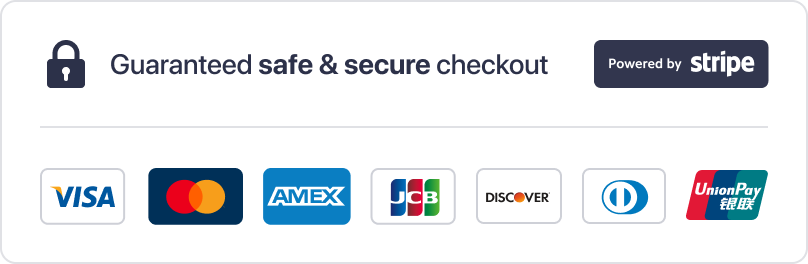 Secure checkout badge: padlock icon, text