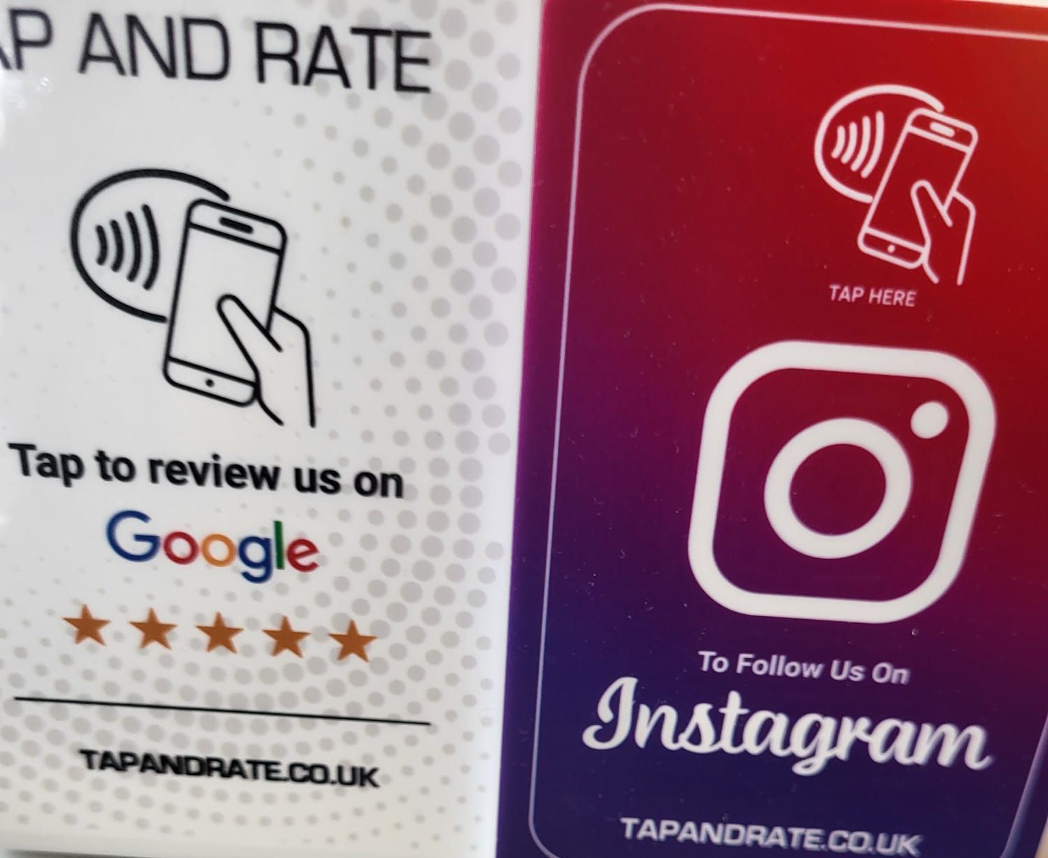 The Bakehouse Dublin has a tap and review sign at their till for Google Business reviews.