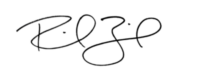 A handwritten signature of a person 's name on a white background.
