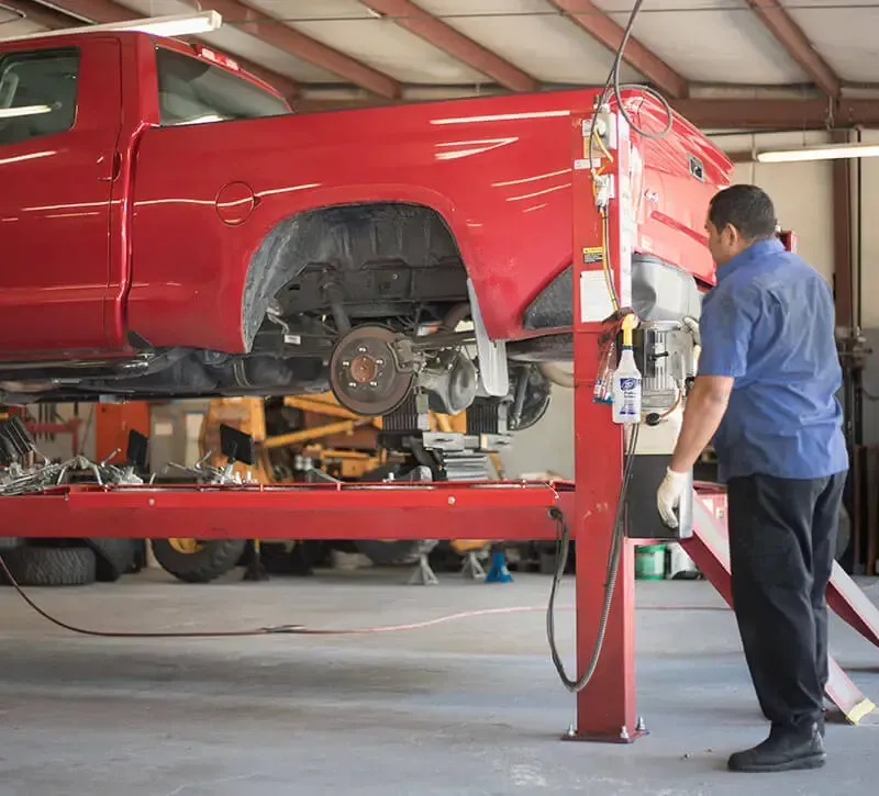 Technician Working on Truck in Raleigh, NC - MJ Brothers Auto & Truck Repair