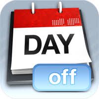 A calendar with the word day on it and a button that says day off.