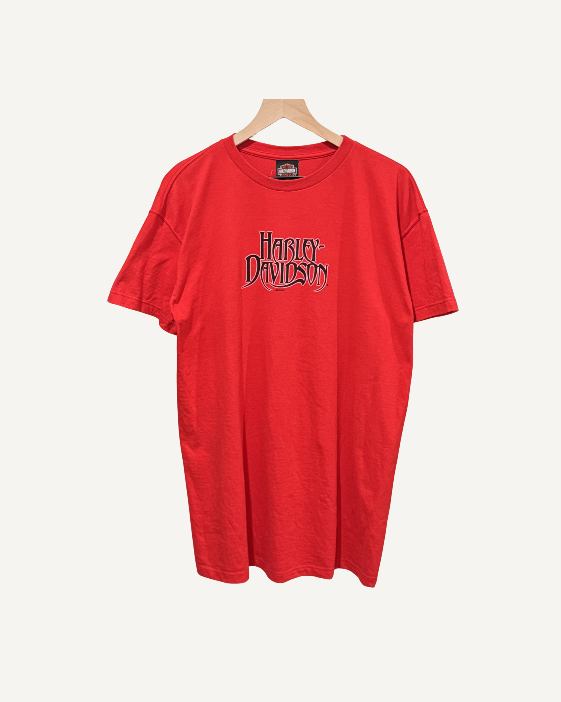 Vintage 2003 Harley Davidson Daytona Beach Destination Tee - Vibrant Red