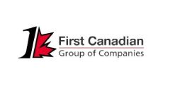 The first canadian group of companies logo has a red maple leaf on it.