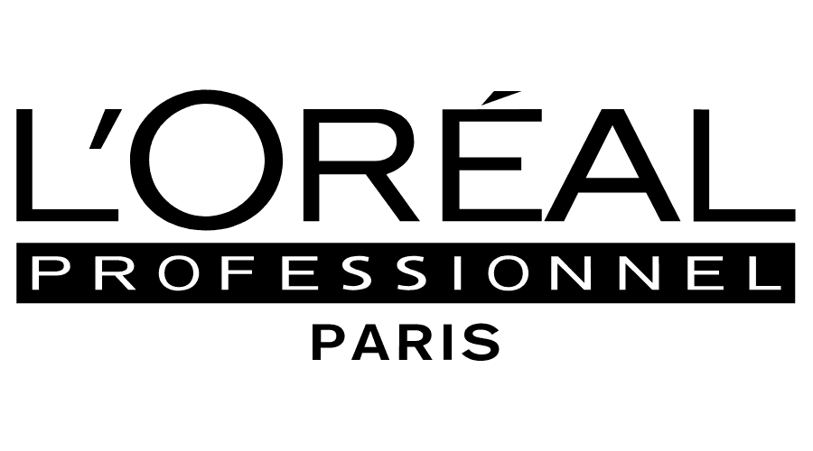 The logo for l' oreal professional paris is black and white.
