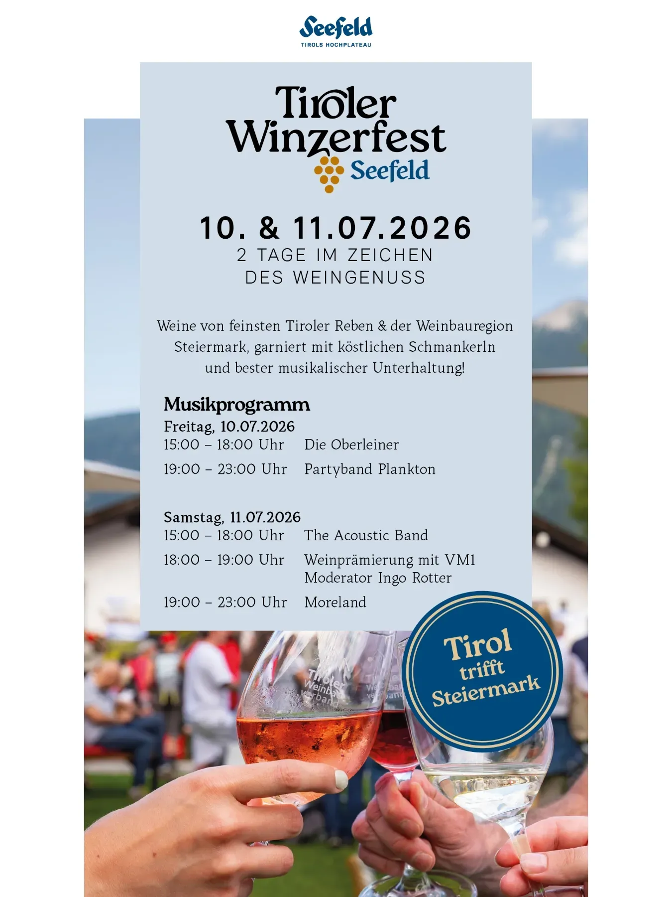 Wein Tirol Event Tipp, Winzerfest in Seefeld 2026