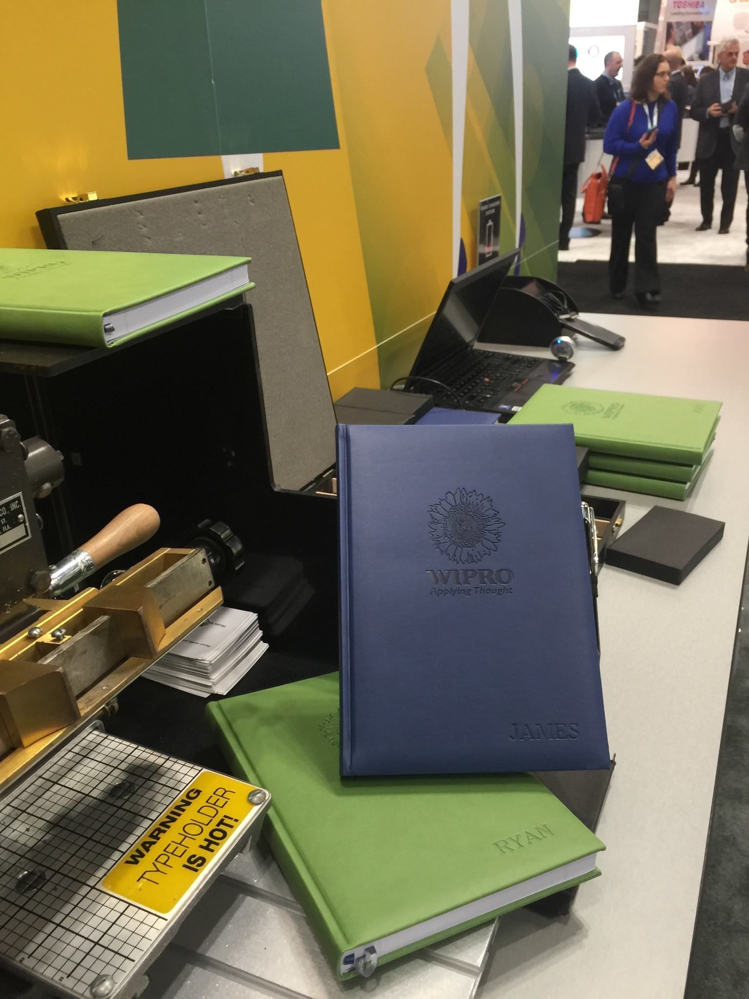 Personalized embossing and engraving for tradeshows and meetings
