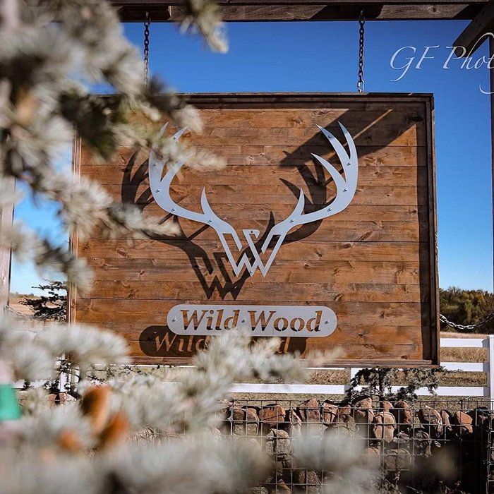 Wildwood Weddings outdoor metal sign