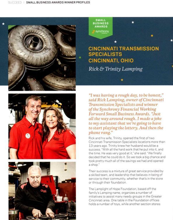 CTS Succeed | Cincinnati Transmission Specialists & Sharon Woods Auto Care