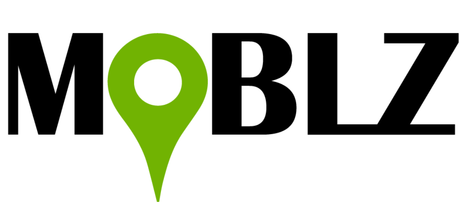 A black and green logo for mobilz with a green pin