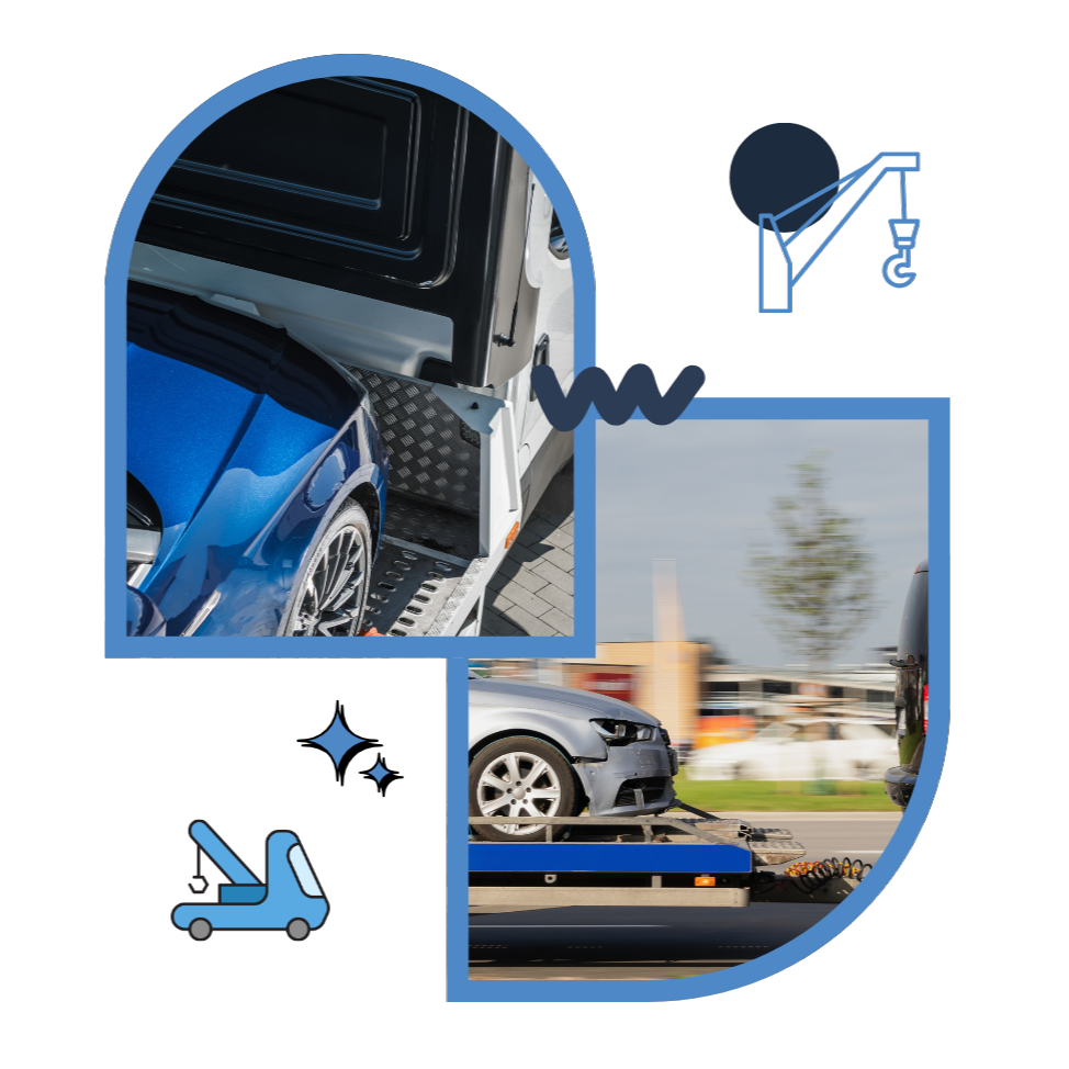 Recovery of a disabled dump truck