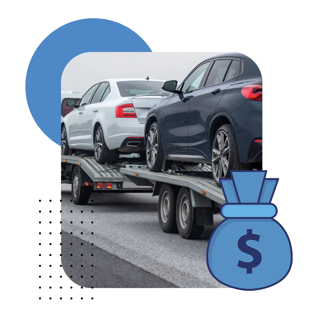 Commercial vehicle loaded for transport