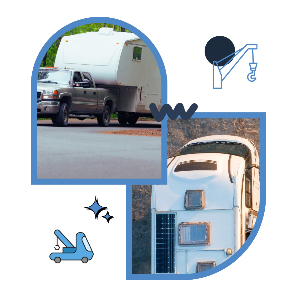 Travel trailer being towed safely