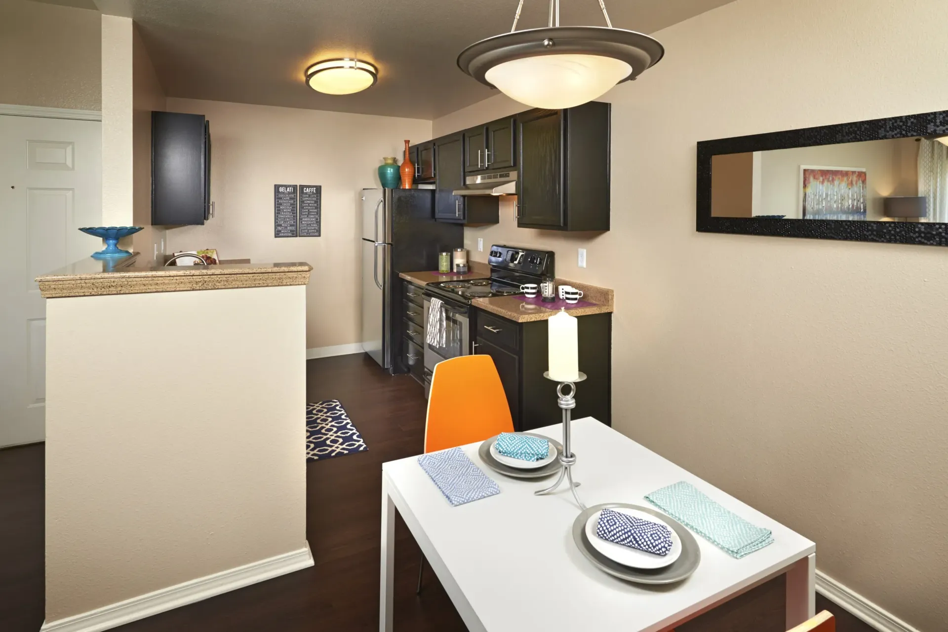 Dining room and kitchen