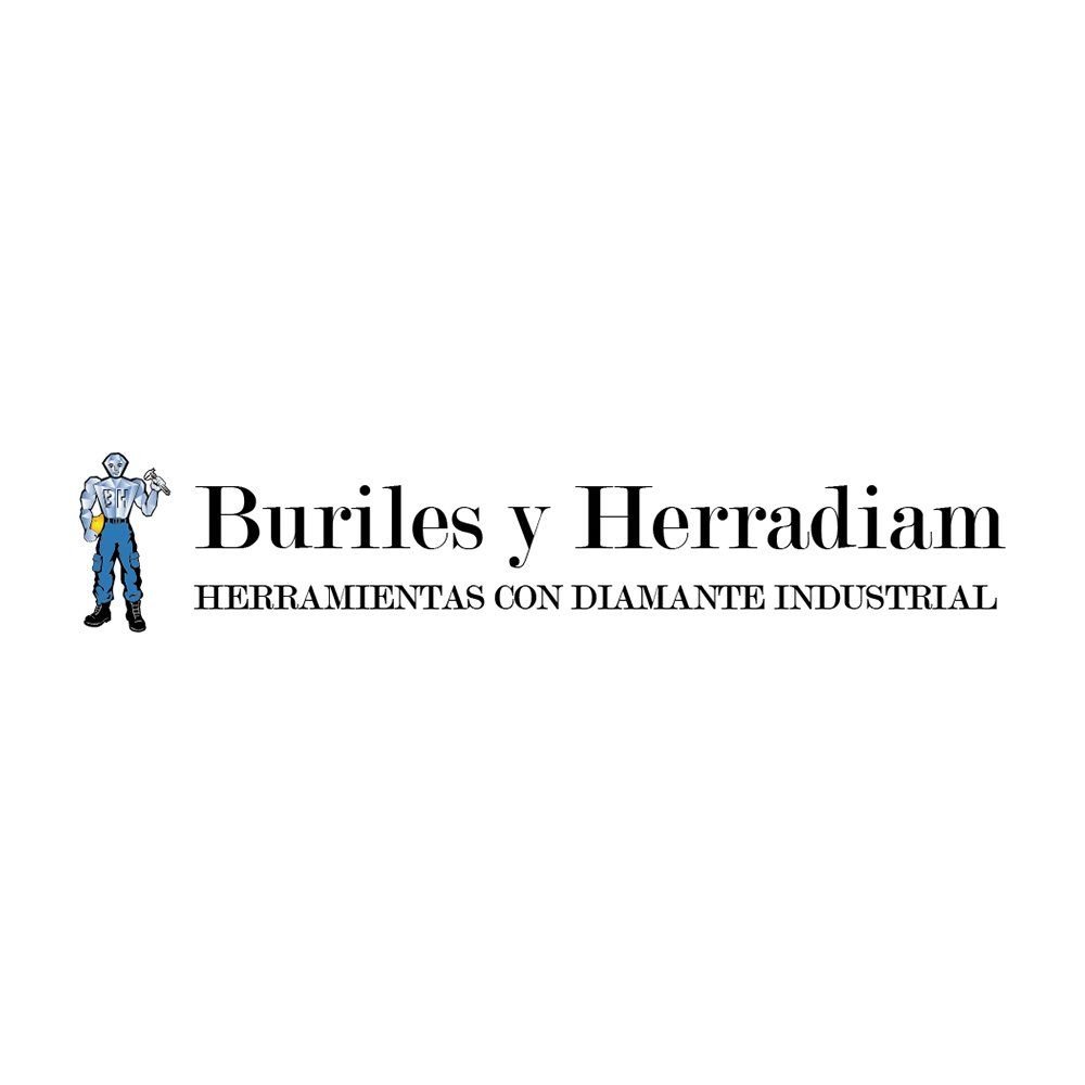 Es un logotipo para una empresa llamada buriles y herradiam.