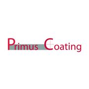 El logotipo de Primus Coating es rojo y gris sobre un fondo blanco.